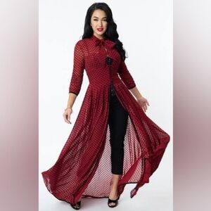 Unique Vintage Burgundy Duster (M)